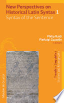 New Perspectives on Historical Latin Syntax: Syntax of the sentence