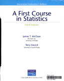 A First Course in Statistics