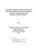 Microfiltration Recycling of Semi-synthetic Metalworking Fluids