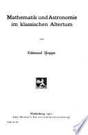 Mathematik und Astronomie Im Klassischen Altertum