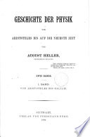 Geschichte der Physik von Aristoteles bis auf die neueste Zeit