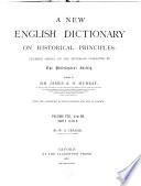 A New English Dictionary on Historical Principles