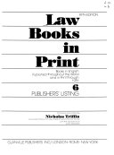 Law Books in Print: Publishers' listing
