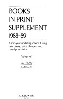 Books in Print Supplement