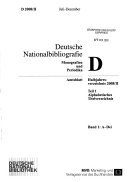 Deutsche Nationalbibliographie und Bibliographie der im Ausland erschienenen deutschsprachigen Veröffentlichungen