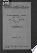 Some Physico-chemical Properties of Spruce Sap and Their Seasonal and Altitudinal Variation