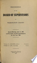Proceedings of the Board of Supervisors of Washington County