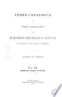 Index-catalogue of the Library of the Surgeon General's Office, United States