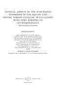 Clinical Aspects of the Functional Disorders of the Equine and Bovine Femoro-patellar Articulation with Some Remarks on Its Biomechanics