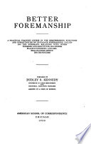 Better Foremanship, a Practical Training Course