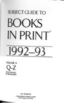Subject Guide to Books in Print