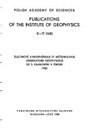 Publications of the Institute of Geophysics