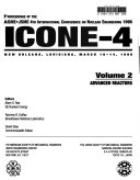 Proceedings of the ASME-JSME 4th International Conference on Nuclear Engineering, 1996