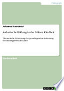 Ästhetische Bildung in der frühen Kindheit
