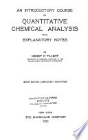 An Introductory Course of Quantitative Chemical Analysis