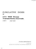 Cumulative Index to Entire IEEE Group Transactions/journals, 1951-1971: Subject