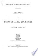 Report - Provincial Museum of Natural History and Anthropology