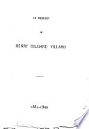 In Memory of Henry Hilgard Villard, 1883-1890