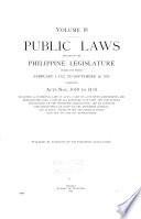 Public Laws Enacted by the Philippine Legislature