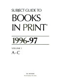 Subject Guide to Children's Books in Print 1997