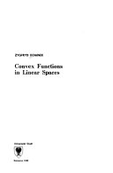 Convex Functions in Linear Spaces
