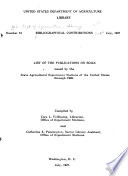 List of the publications on soils issued by the state agricultural
