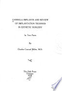 Cannula Implants and Review of Implantation Technics in Esthetic Surgery