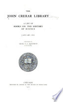 A List of Books on the History of Science