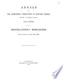 Annals of the Astronomical Observatory of Harvard College