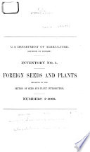 Inventory of Foreign Seeds and Plants