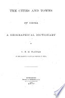 Dictionnaire Des Villes Chinoises