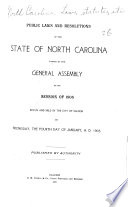 Public Laws and Private Laws of the State of North Carolina (other Slight Variations)