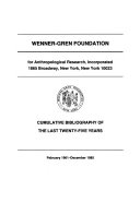 45th Anniversary Report: Cumulative bibliography of the last twenty-five years : February 1961-December 1985