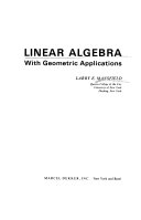 Linear Algebra, with Geometric Applications