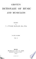 Grove's Dictionary of Music and Musicians: F-L