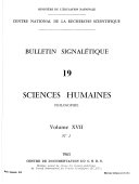 Bulletin Signaletique. 19. Philosophie. Sciences Religieuses