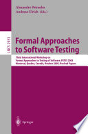 Formal Approaches to Software Testing