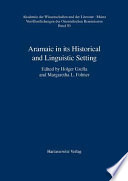 Aramaic in Its Historical and Linguistic Setting