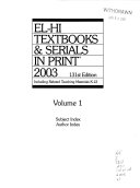 El-Hi Textbooks & Serials in Print, 2003