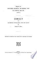 Annual Report on Mineral Industry Operations in Ontario During Calandar Year ...