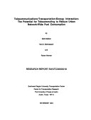 Telecommunications-transportation-energy Interaction
