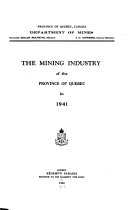 Report on the Mines of the Province of Quebec