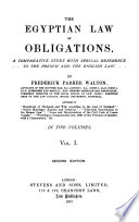 The Egyptian Law of Obligations