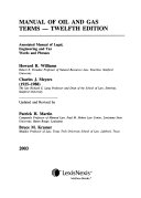 Manual of Oil and Gas Terms