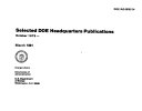 Selected DOE Headquarters Publications