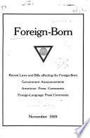 Foreign-Born; A Bulletin of International Service