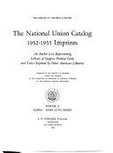 The National Union Catalog, 1952-1955 Imprints