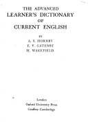 The Advanced Learner's Dictionary of Current English