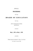 Official Proceedings of the Board of Education of the City of Grand Rapids, Michigan