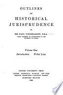 Outlines of Historical Jurisprudence